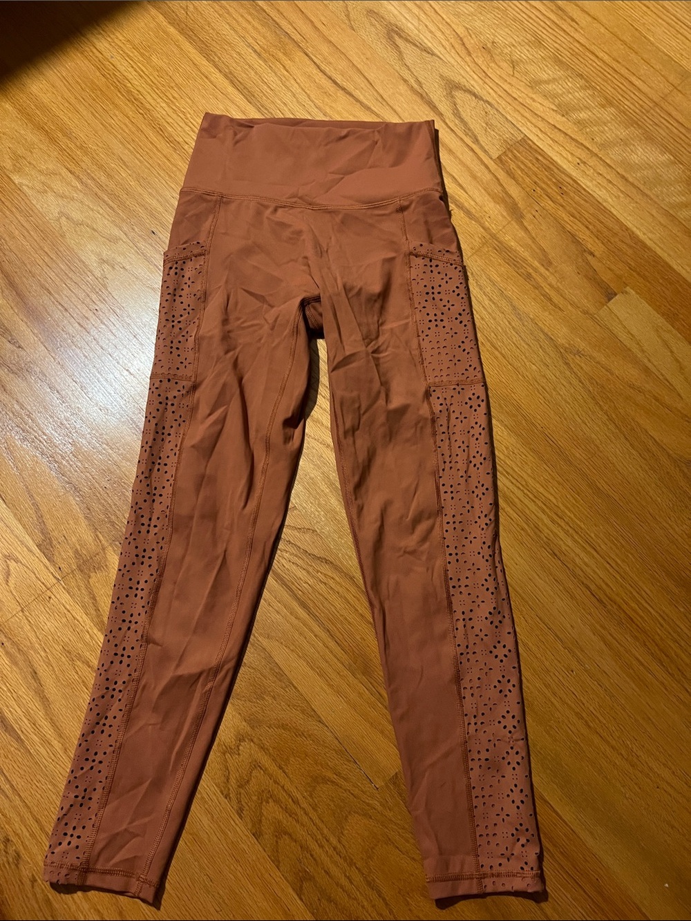 aerie Rust Laser-Cut Side Panel Leggings